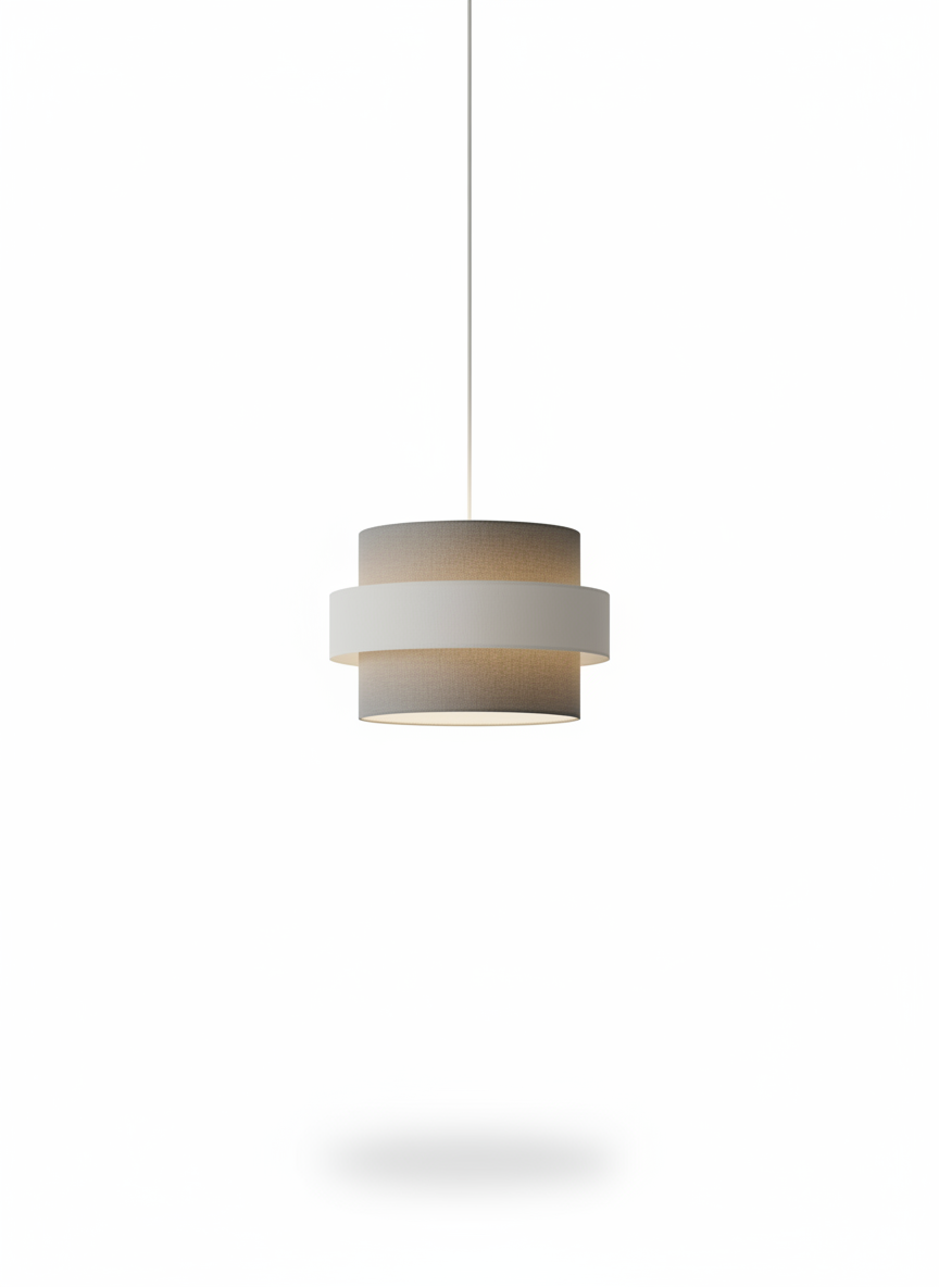 Double Layer Drum Shade 30cm Dia' - Grey and Mist