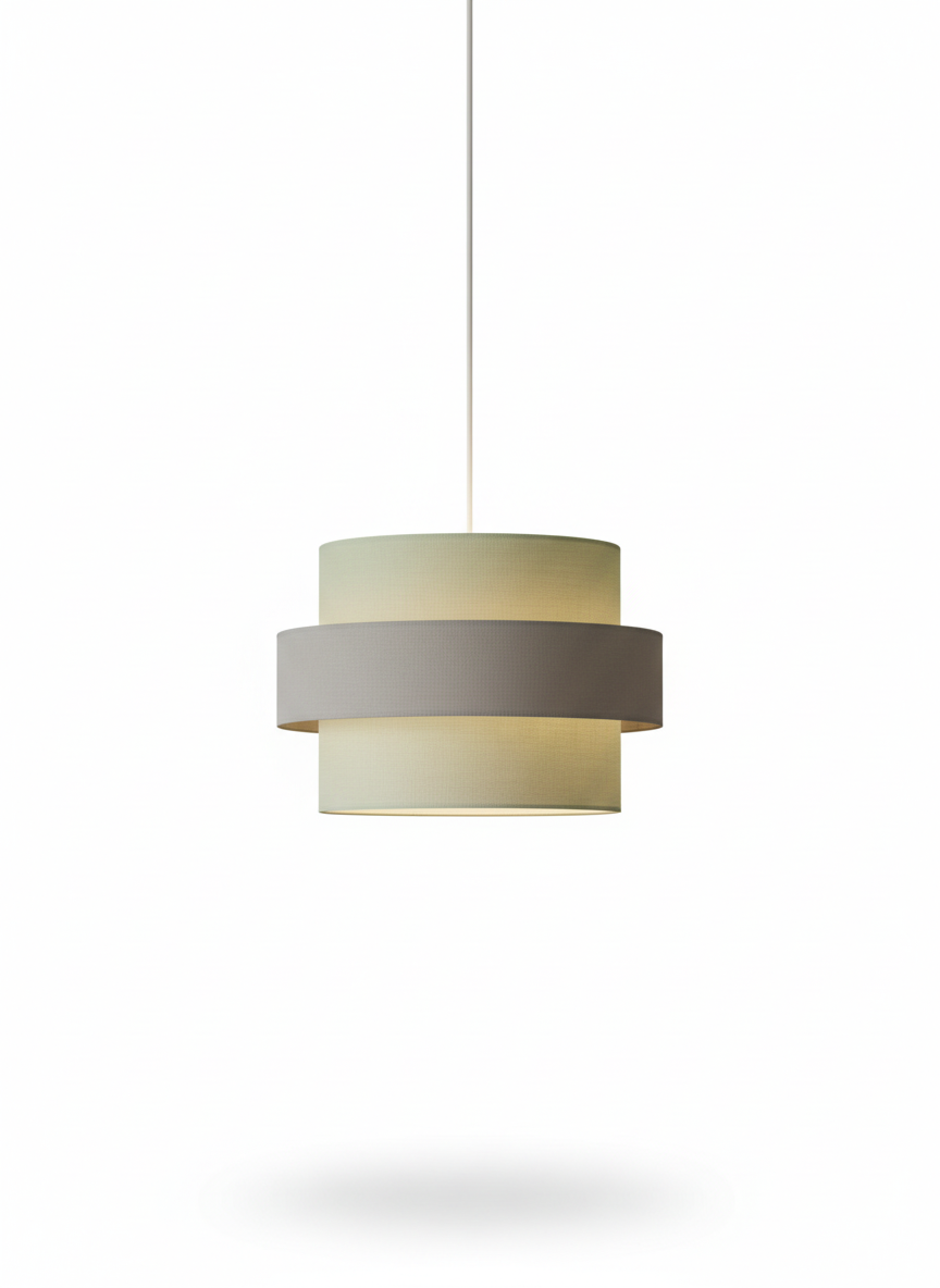 Double Layer Drum Shade 30cm Dia' - Sage and Grey