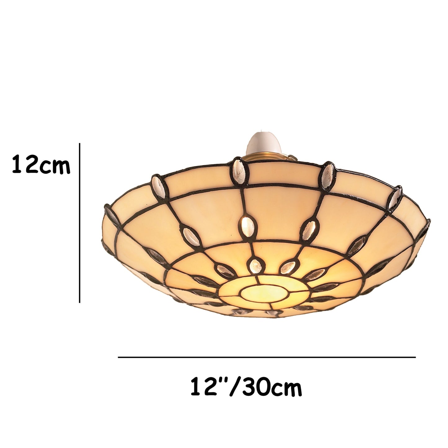 Jewel Tiffany Style Stained Glass Uplighter - EasyFit for Living Rooms, Bedrooms, and Hallways (Clear)