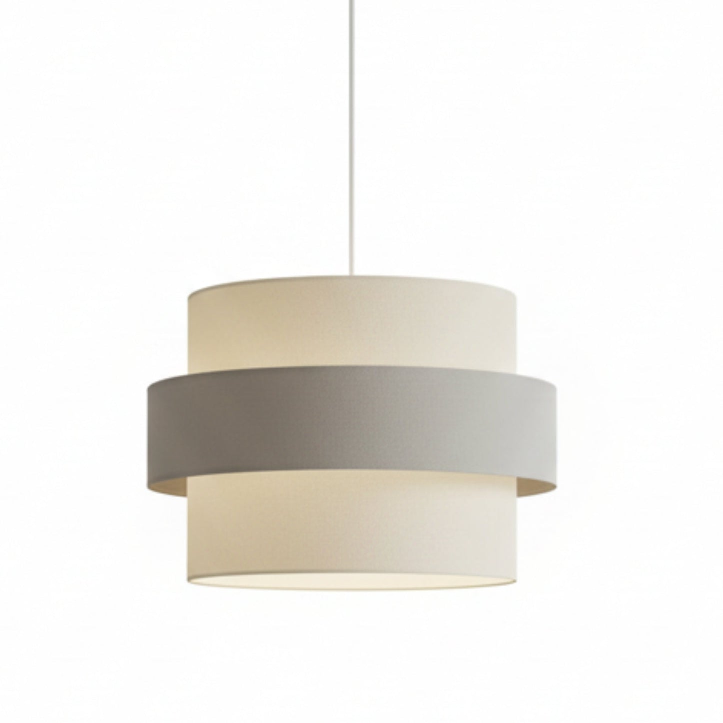 Double Layer Drum Shade 30cm Dia' - Cream and Grey