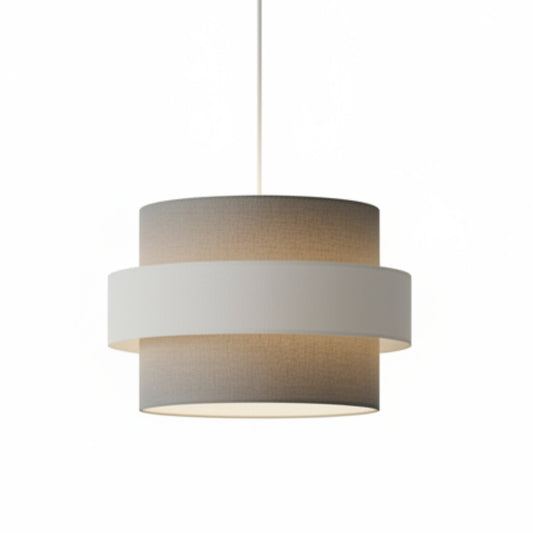 Double Layer Drum Shade 30cm Dia' - Grey and Mist