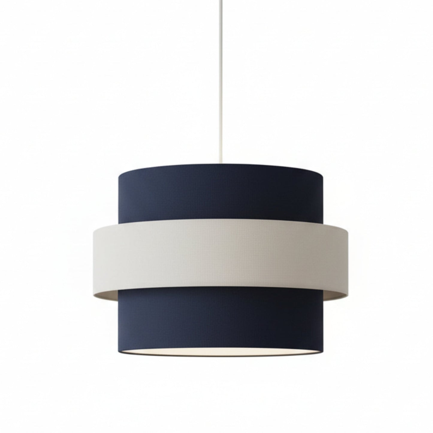 Double Layer Drum Shade 30cm Dia' - Navy and Mist