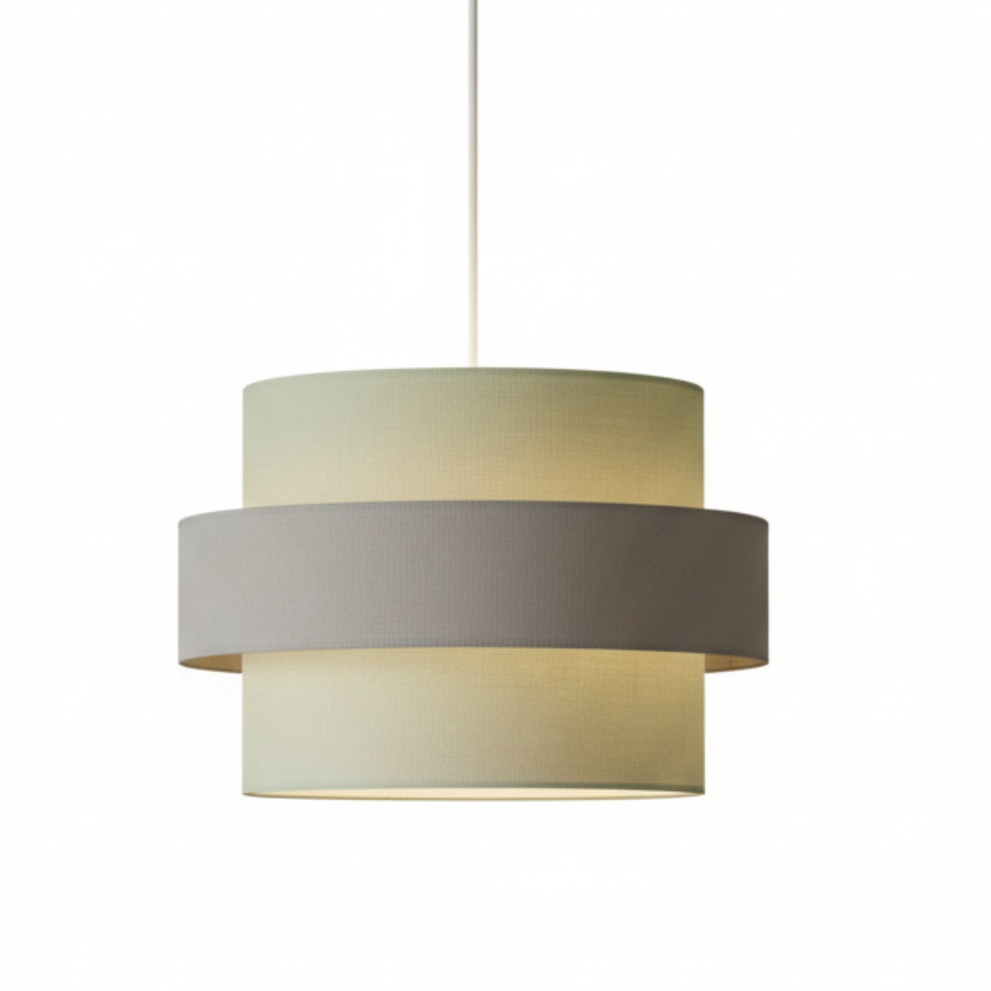 Double Layer Drum Shade 30cm Dia' - Sage and Grey