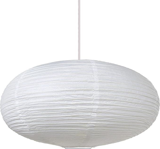 Loxton Lighting White Oval Ribbed Paper Lantern, 50cm Dia'