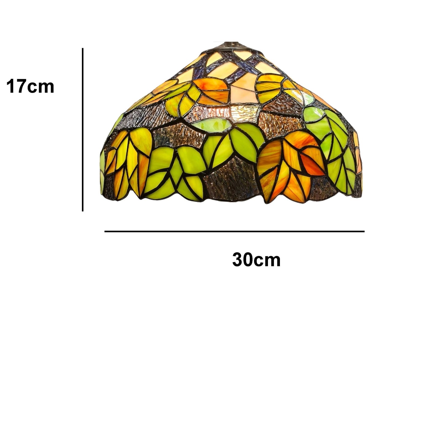 Green Mapleleaf Tiffany Shade 12inch Diameter (shade only)