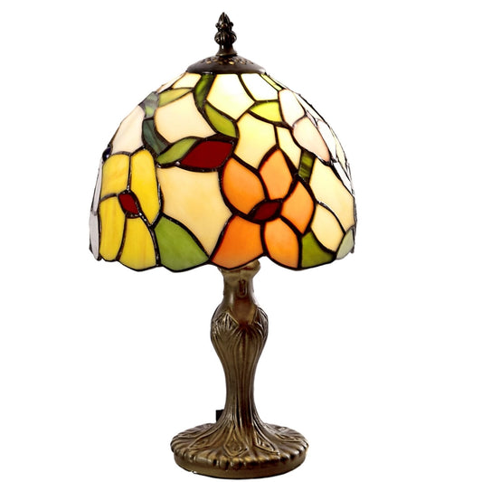 Spring Flower Stained Glass Tiffany Table Lamp for Living Room Bedrooms Hallway Tables