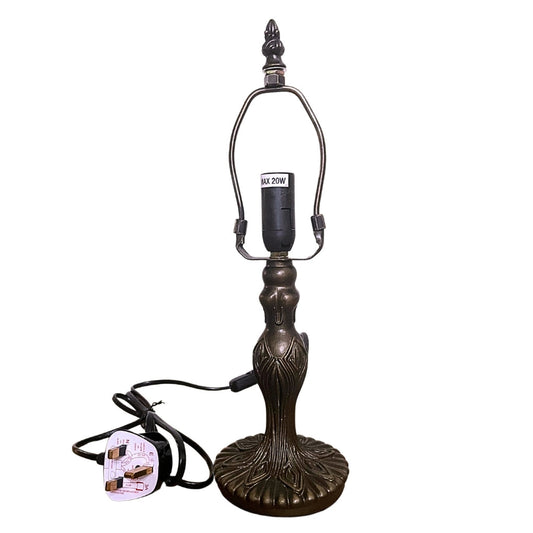 Vintage Style Table Lamp Base, 20W, 1.5m Cable, Bronze Antique Finish, Decorative Polyresin, Compatible with 20cm Diameter Tiffany Shade (L311S)