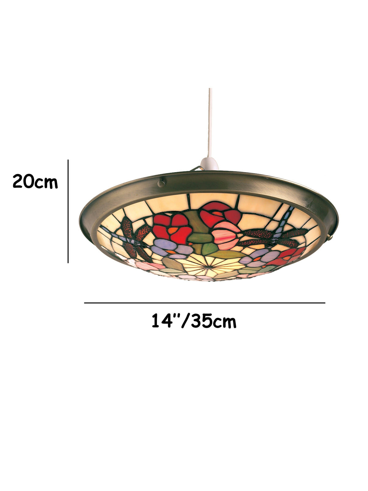 35cm Tiffany Dragonfly Uplighter Easyfit Beige
