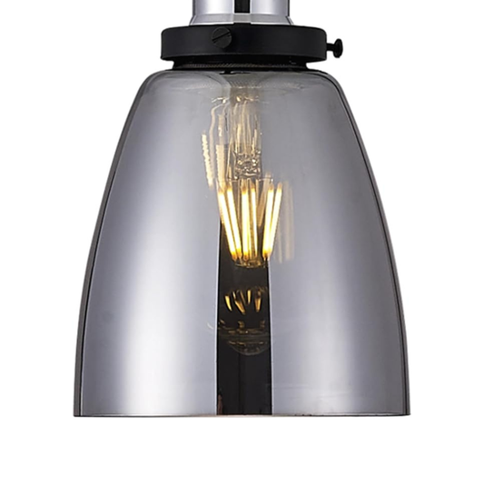 Glass Lampshade for E27 Bulb, Vintage Style, Smoke Tint