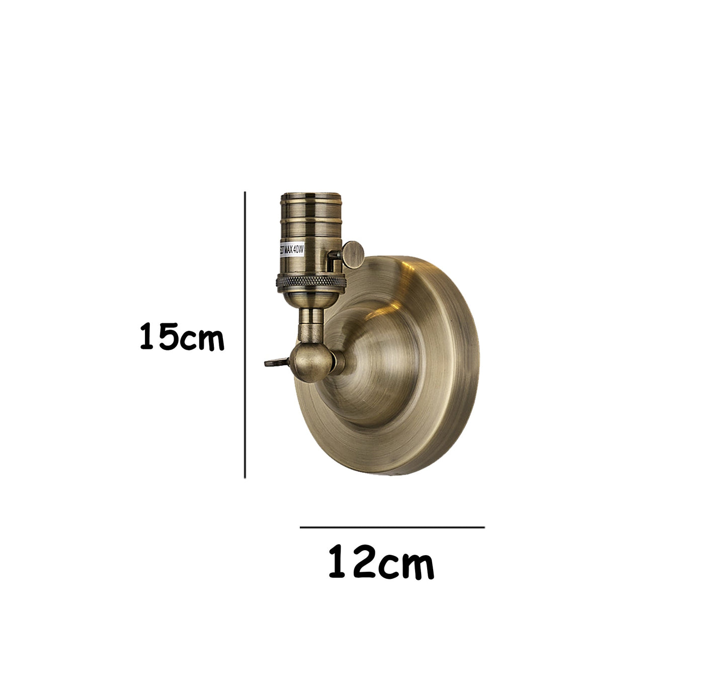 Metal Plated Vintage Wall Sconce (Antique Brass) with on/Off Switch