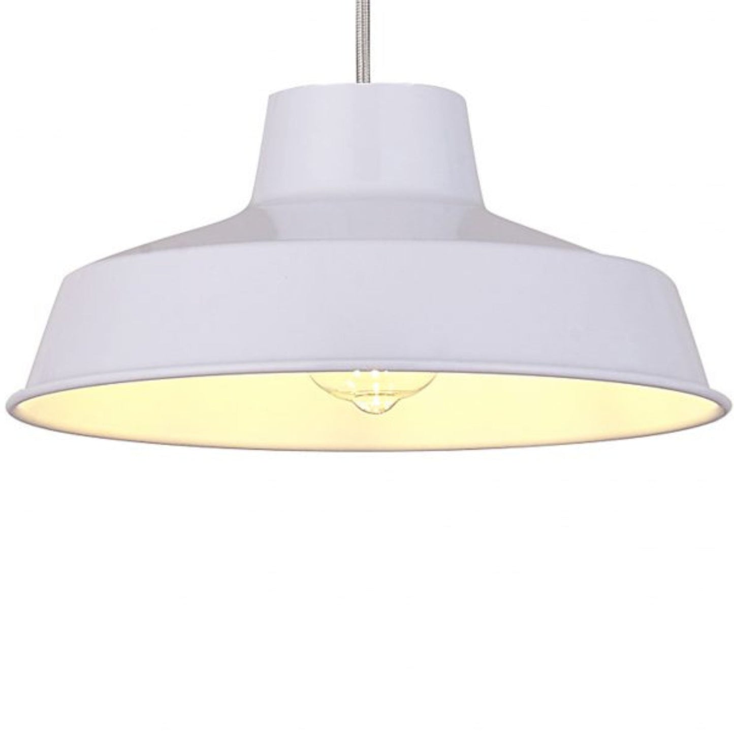 Classic Metal Pluto Lampshade Pendant Shade 30cm (12inch) (White)