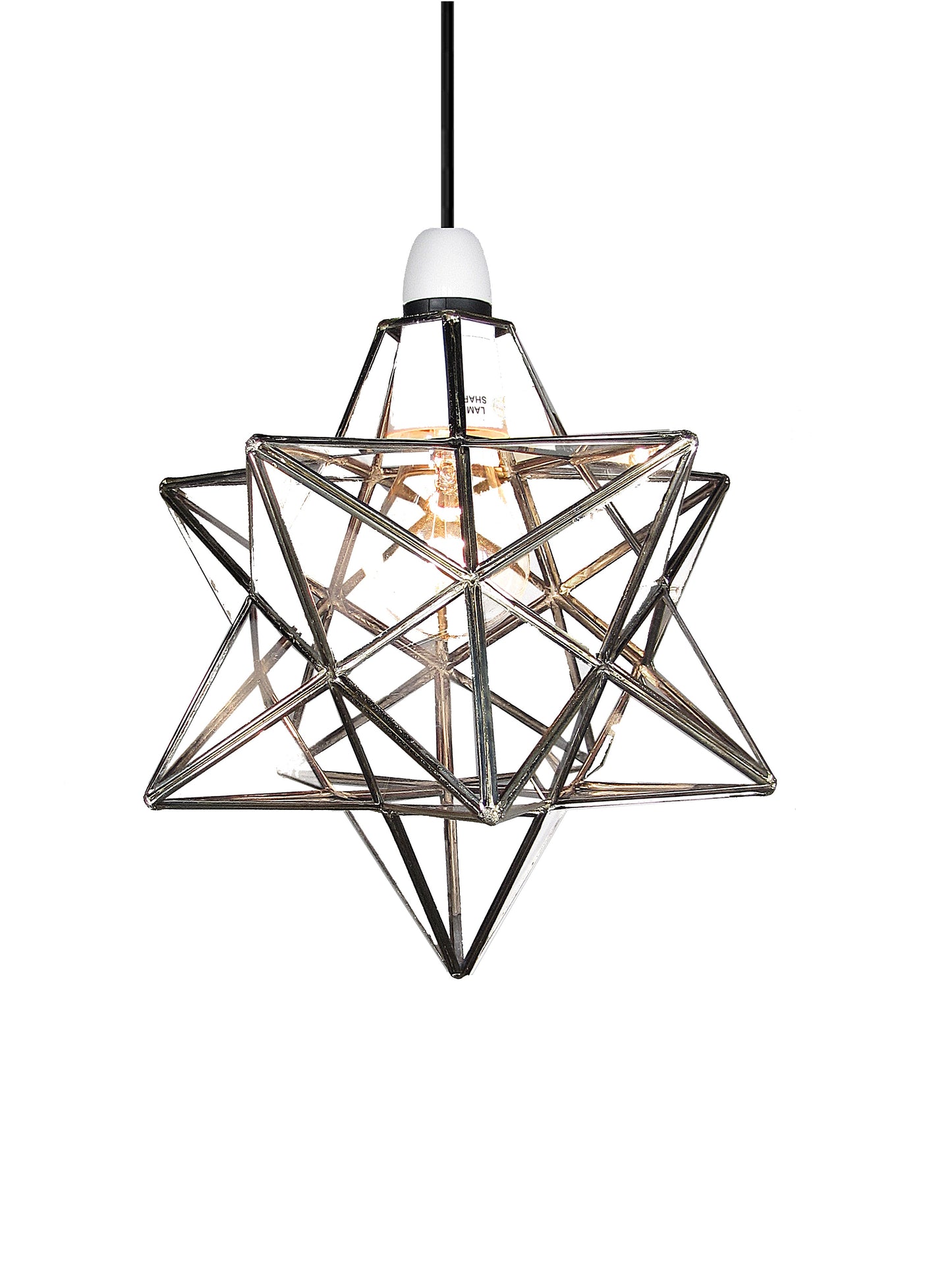 Clear Star Pendant in Chrome 23cm Diameter