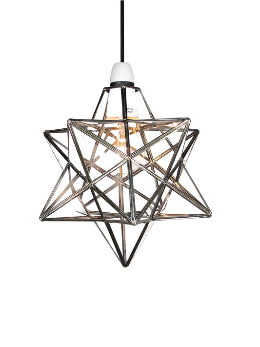 Clear Star Pendant in Chrome 23cm Diameter