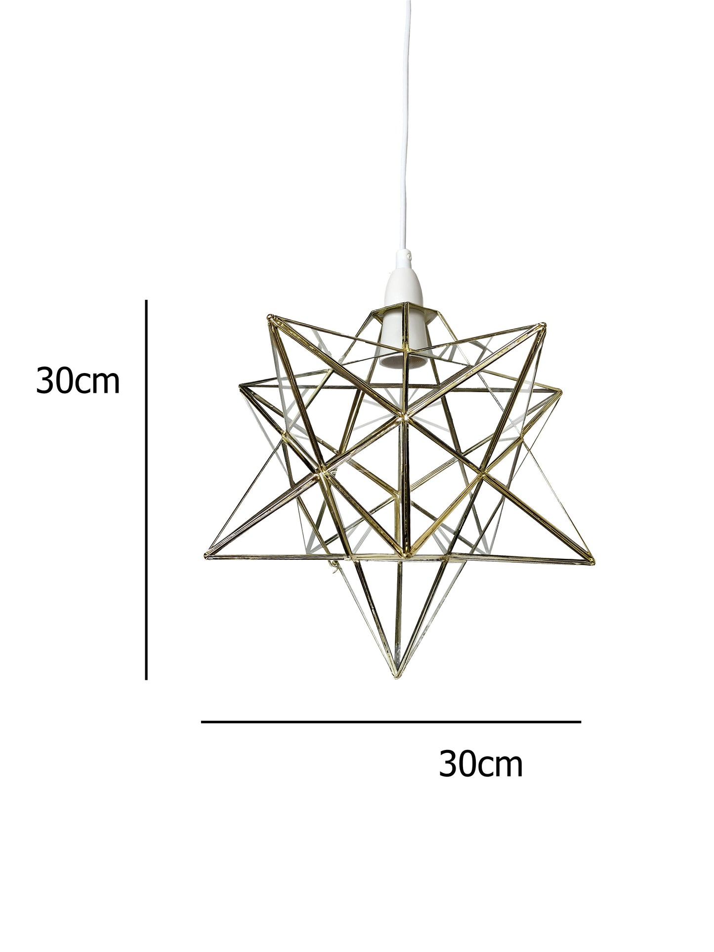 Clear Star Pendant in Brass 30cm Diameter