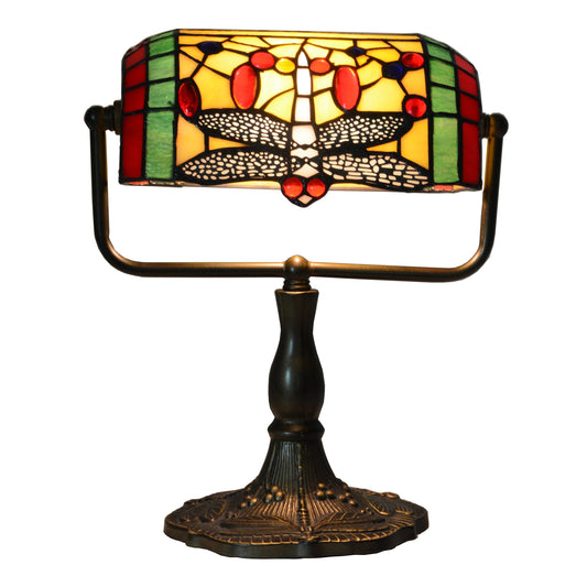 Tiffany Style Dragonfly Bankers Lamp