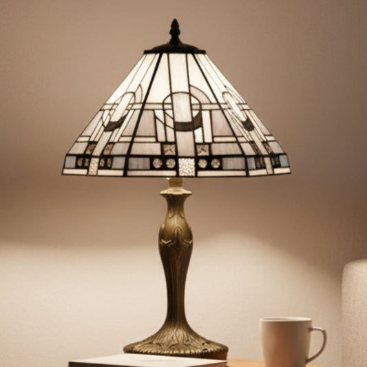 Aztec Tiffany Stained Glass Table Lamp - 12 inch Diameter