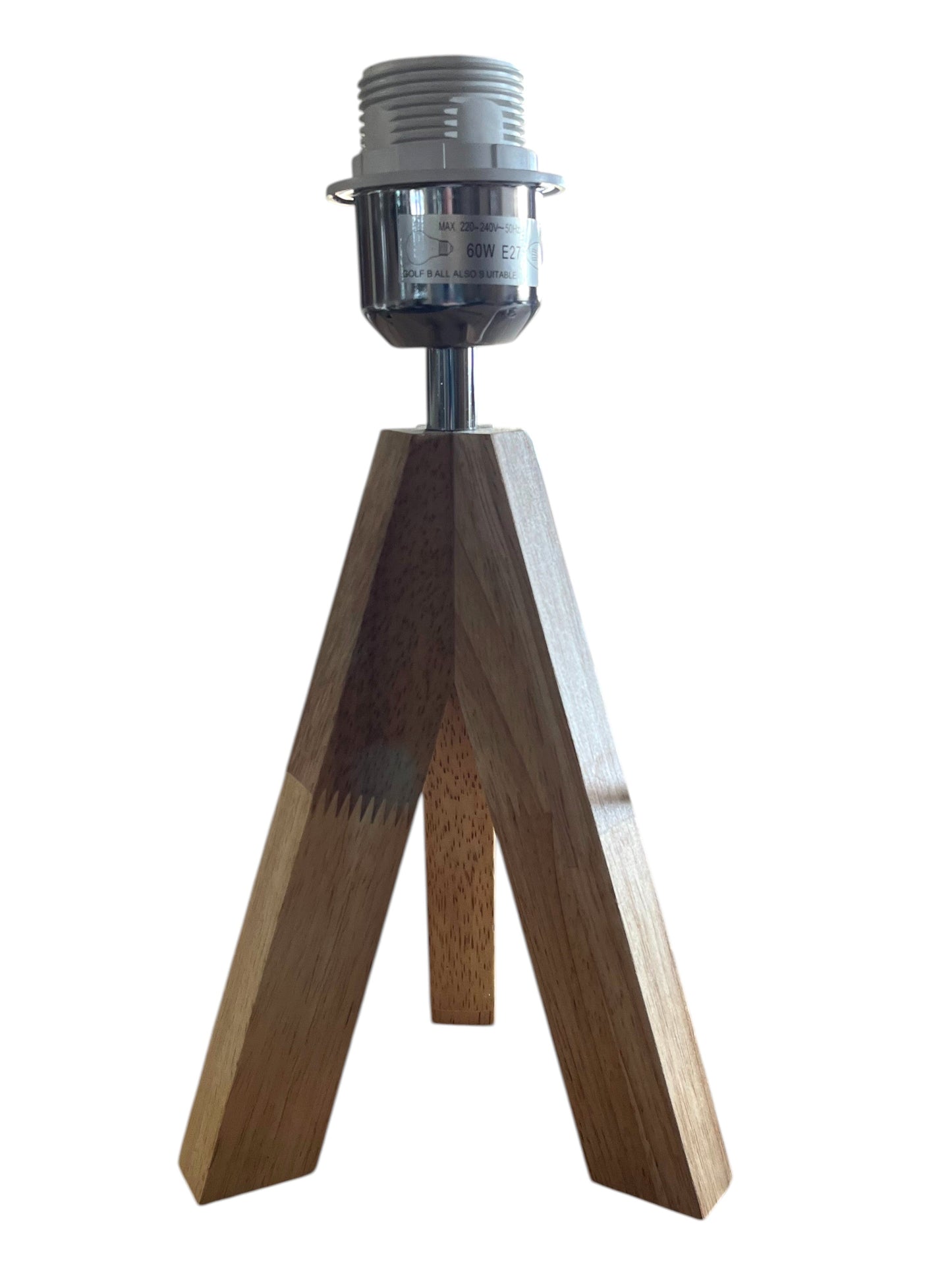 Tripod Wooden Base for 10 inch coolie shades - Natural