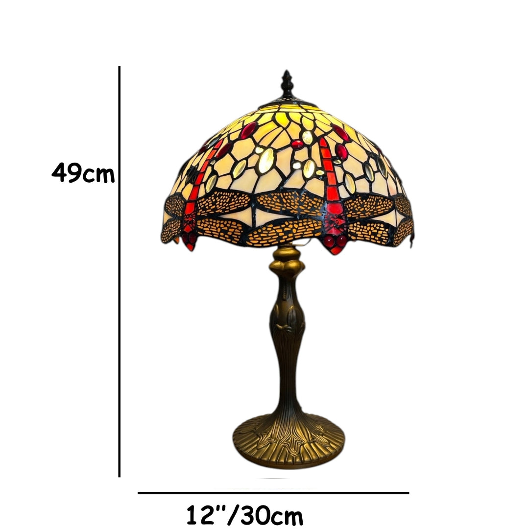 Cream Dragonfly Table Lamp Complete - 30cm Diameter Shade with L311M base