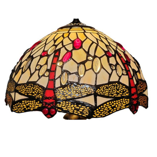 Cream Dragonfly Tiffany Shade 12inch Diameter (shade only)