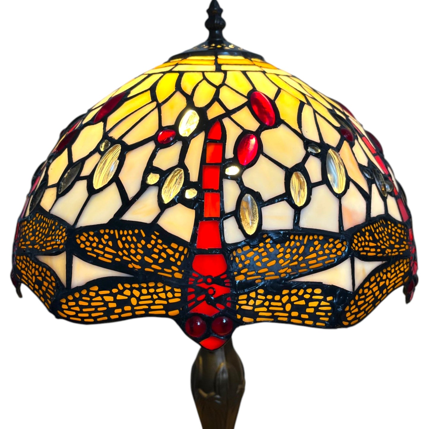 Cream Dragonfly Tiffany Shade 12inch Diameter (shade only)
