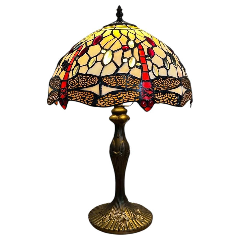 Cream Dragonfly Table Lamp Complete - 30cm Diameter Shade with L311M base
