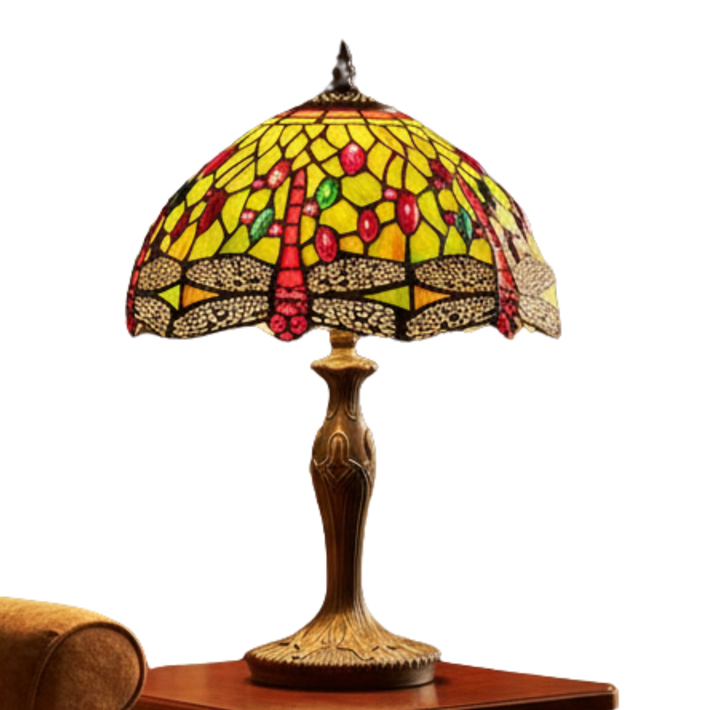 Green Dragonfly Table Lamp Complete - 30cm Diameter Shade with L311M base