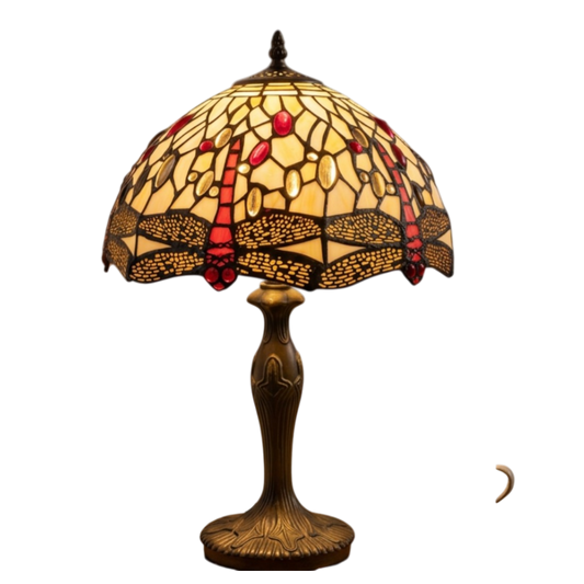 Cream Dragonfly Table Lamp Complete - 30cm Diameter Shade with L311M base